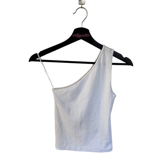 NWT Madewell Brightside Rib One-Shoulder Tank White Size Small - Picture 1 of 5
